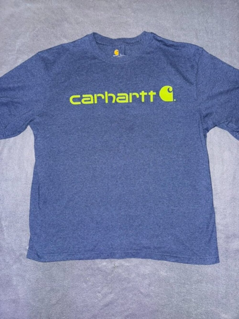 Carhartt Logo T‑Shirt Men’s Large Blue Original Fit Short Sleeve Tee